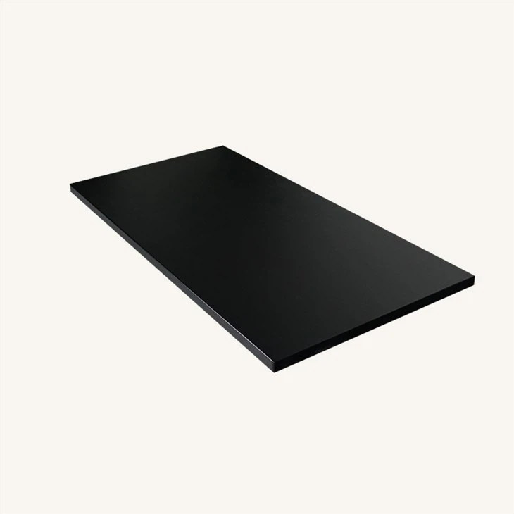 Black wooden desk top