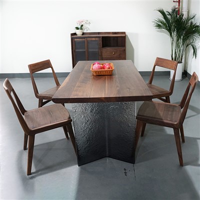 Rustic hardwood dining table